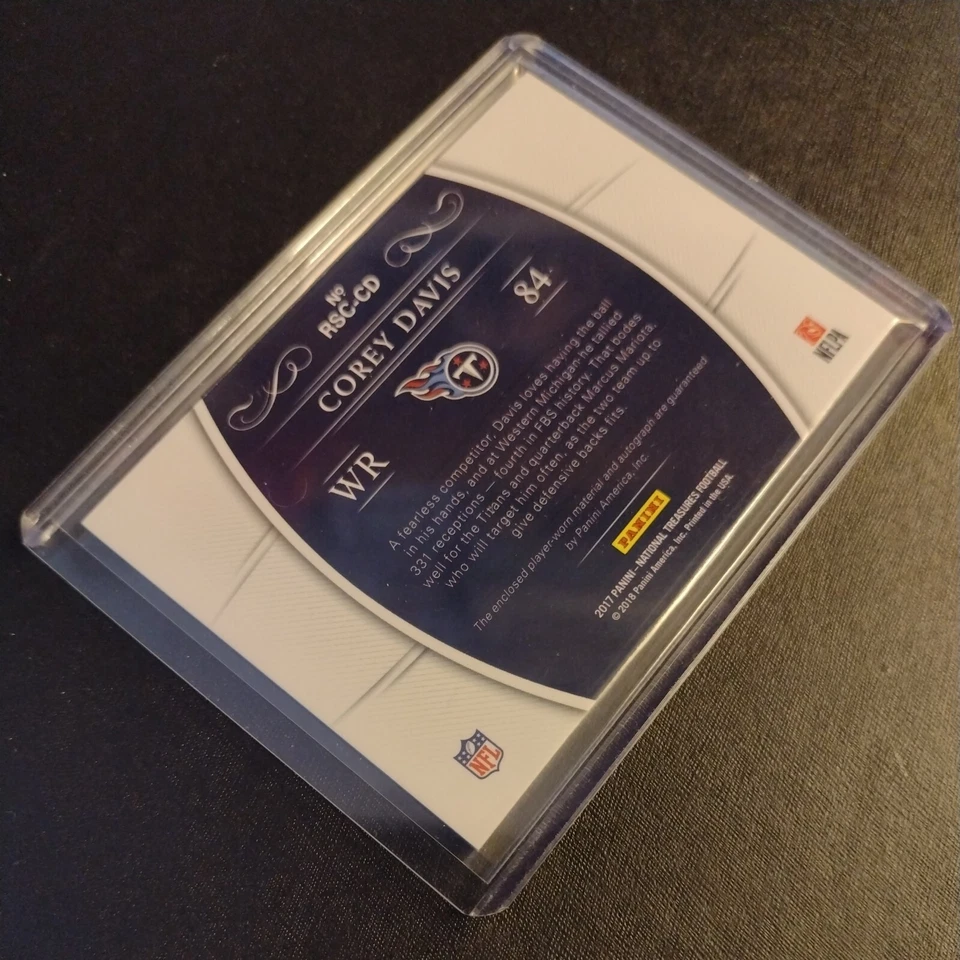 #21/25 Corey Davis Rookie Patch Auto 2017 Panini National Treasures Autograph - Image 4 of 4