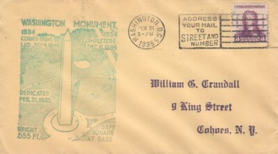 DEDICATION OF THE WASHINGTON MONUMENT 50th ANNIVERSARY 1935 | eBay