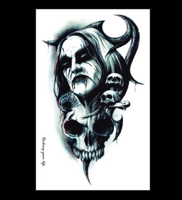 Temporäres Tattoo Skull Death Ozzy Muster Tribal Life Punk Rockabilly Rock 