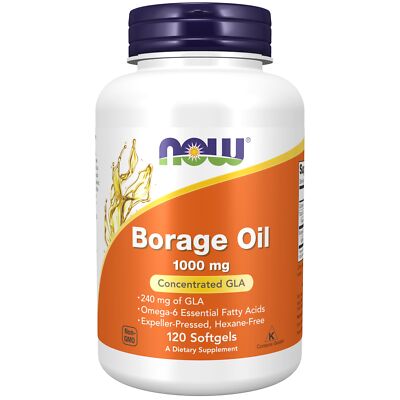 NOW Borage Oil 240mg 120 Softgels Natural Omega 6 Essential Fatty Acids