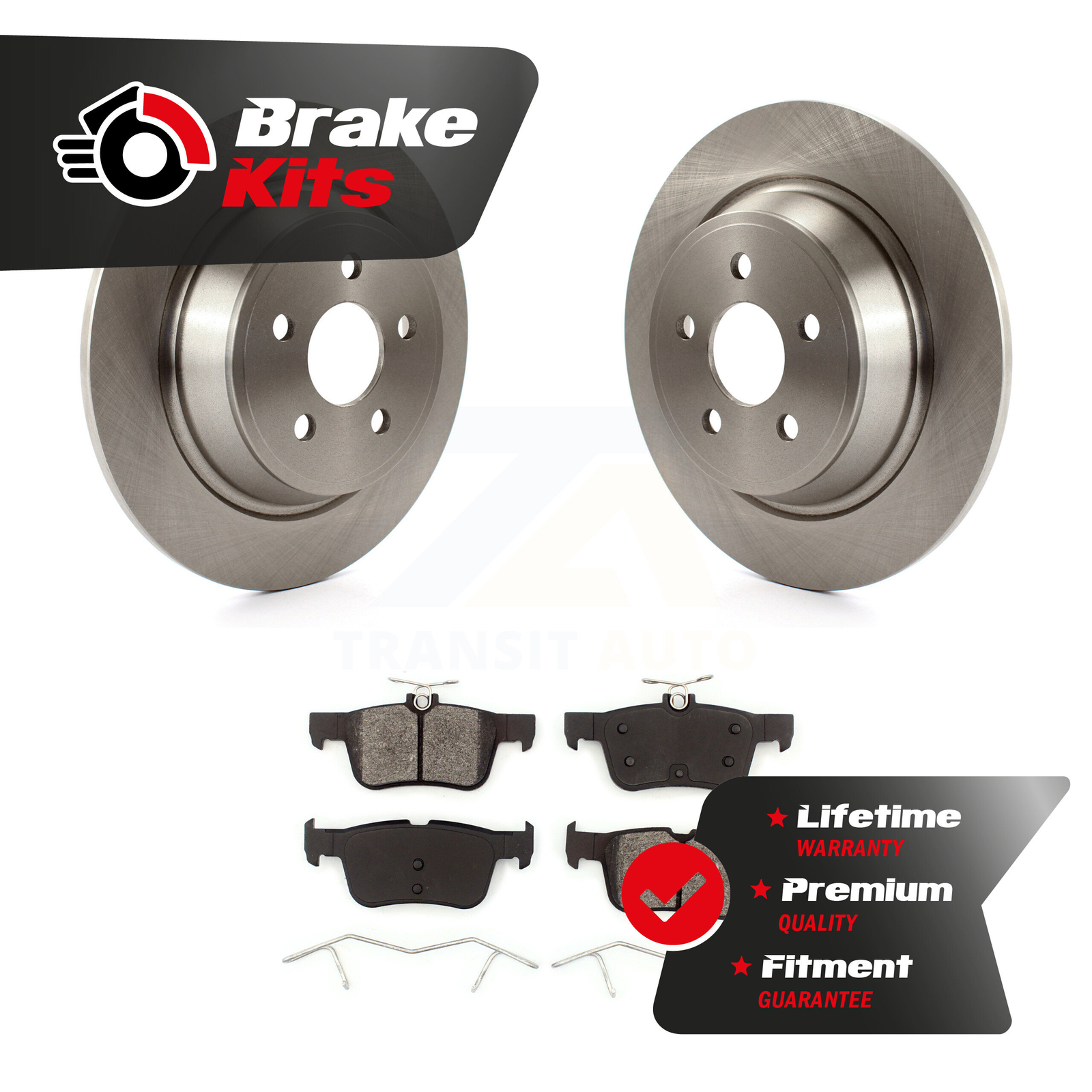 Rear Brake Rotor & Semi-Metallic Pad Kit For 2015-2022 Ford Edge Titanium SE SEL