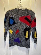Vintage 80s 90s Y2K Colorful Abstract Sweater Women s XS/Small
