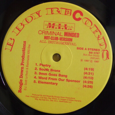 Vinyl Boogie Down Productions Criminal Minded (Hot-Club-Version