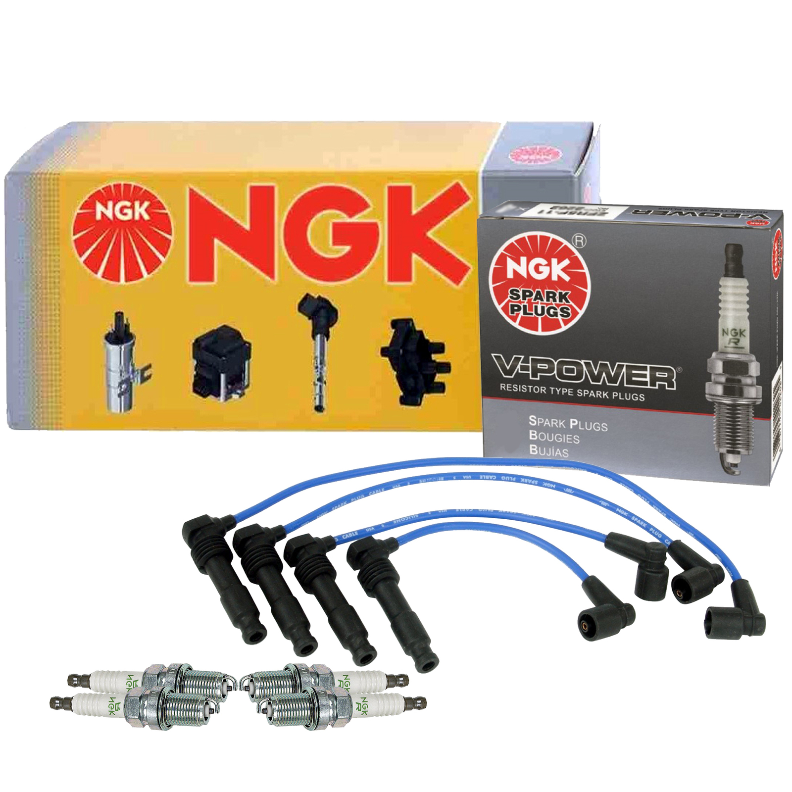 NGK Wire  4 V-Power Spark Plugs Gap 0.032 Kit For Suzuki Reno 2.0 L4 05-08