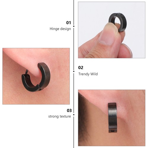 1Pc Fashionable Earring Delicate Ear Stud Creative Ear Clips Jewelry Black - Picture 3 of 12
