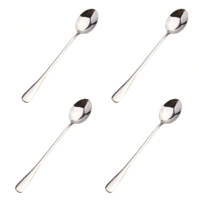 6pcs Long Handle Coffee & Ice Cream Spoons - Stainless Steel Stirring Scoop
