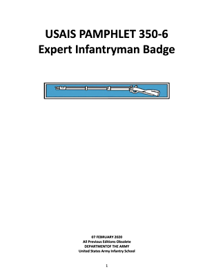 780 page USAIS PAMPHLET 350-6 Expert Infantryman Badge (EIB) Test 2007-2020  CD | eBay
