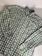 Wrangler western vintage multicolor green pearl snap long sleeve shirt XL