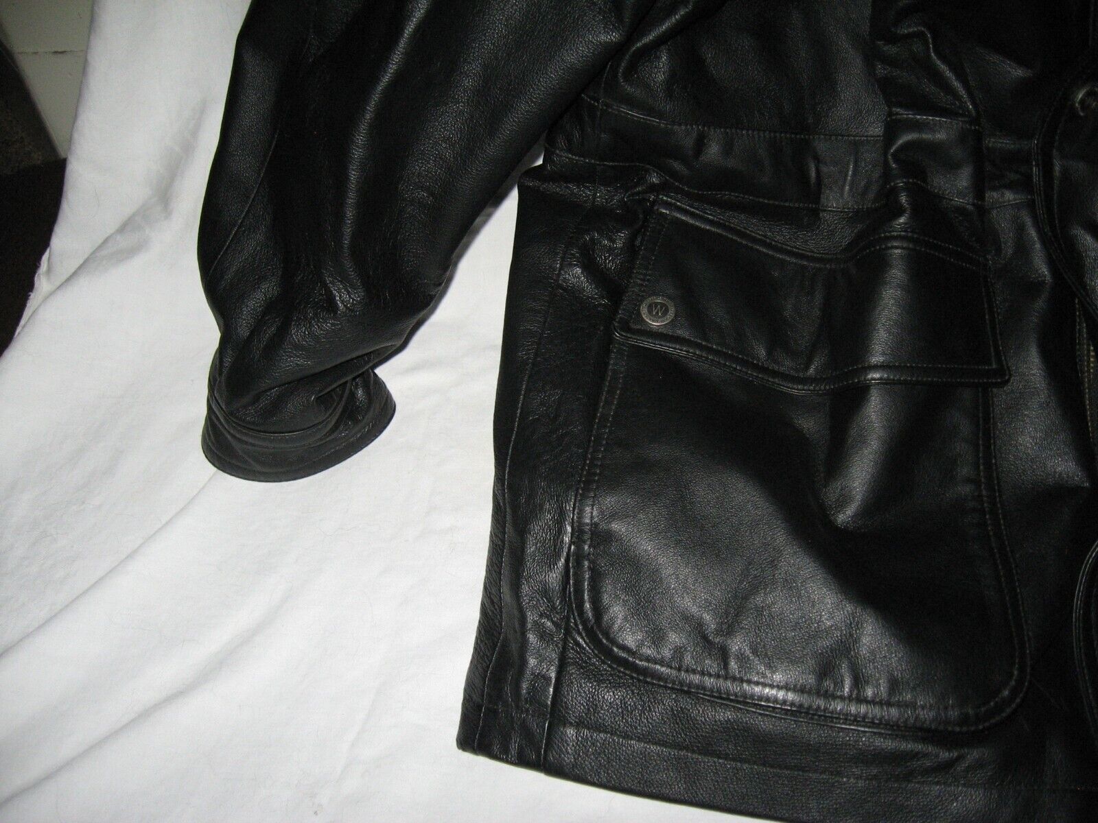 AWESOME Vintage Men's Black Leather Hooded Jacket… - image 6