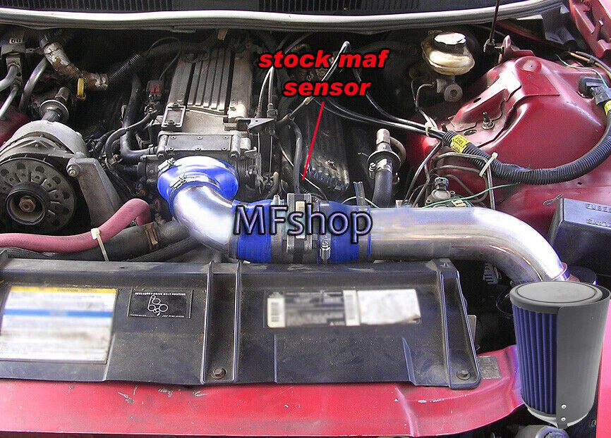 HS Tall Blue Filter 2PC For 94 97 Camaro Z28 Firebird 5.7L V8 Cold Air Intake