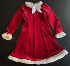 Girls Red Velvet and Faux Fur Santa Dress Christmas Holiday - Size 5 Youngland