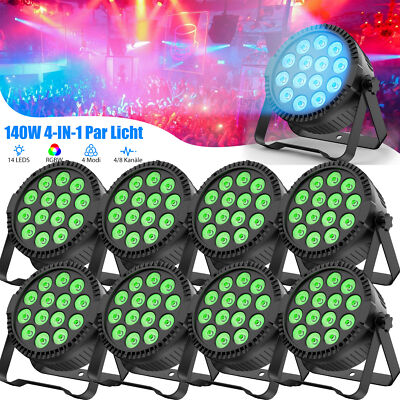 8x 140W 14 LED Par Wash RGBW DMX Bühnenlicht Scheinwerfer Partylicht Hochzeit EU