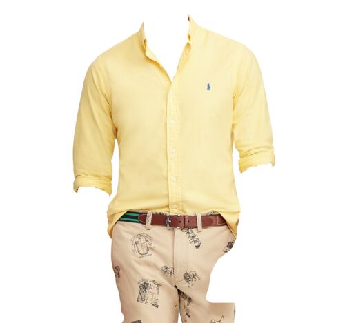 yellow polo button down