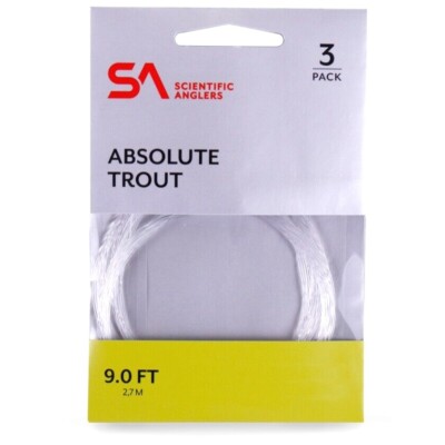 Scientific Anglers Absolute Trout 3 Pack 9 FT Leader - ALL SIZES - FREE SHIPPING