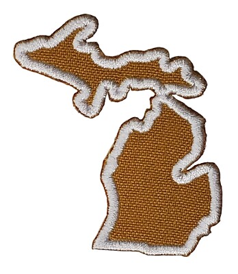 State of Michigan Embroidered Iron On / Sew On Patch 2.25'' x 2.25''