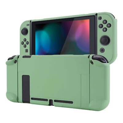 PlayVital Matcha Green Back Cover Dockable Protective Case for Nintendo Switch