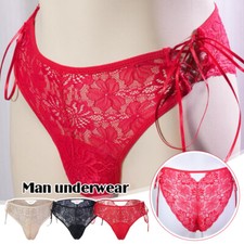 Transgender Crossdresser Camel Toe Lace Panties Men Hiding Gaff Thong Underwear
