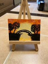 ACEO Original Acrylic Painting Landscape Abstract Art Card ATC Scenery 59