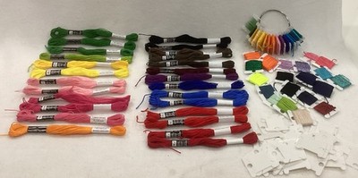 Loops And Threads Embroidery Floss Skeins Lot of 24 + 36 Carded Embroidery Floss