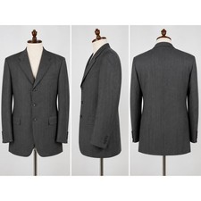 Stafford 42R 100 Wool Gray Pinstripe Blazer Sport Coat Woolmark 3 Button