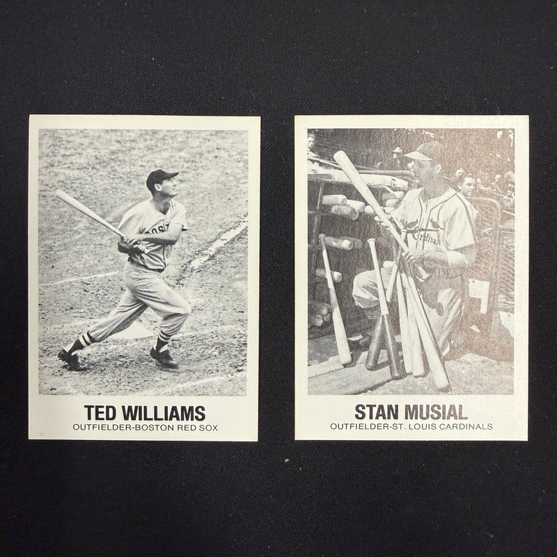 1977 TCMA Renata Galasso Inc. lot (2) Ted Williams #10, Stan Musial #16