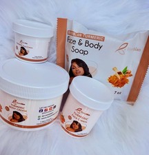 Bryenblan Turmeric Face & Body Skin Care Set, Soap 7 oz + Face & Body Cream