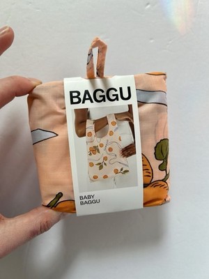 NEW! Baggu BABY BAG in “Apricots & Ribbons” Washable Recyc. Nylon