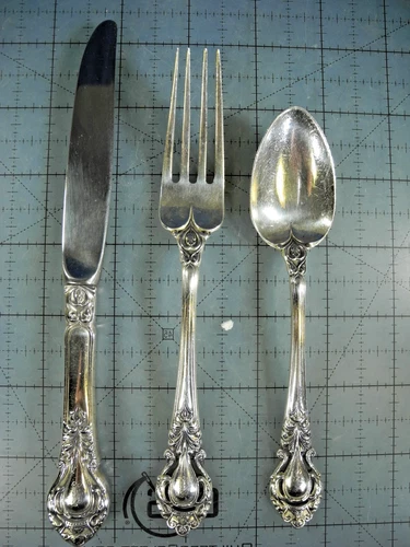 Royal Dynasty Kirk-Stieff Sterling Silver Set Fork, Spoon, Knife W/  Monogram