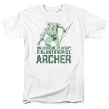DC Comics Archer Mens T Shirt White Officially Licensed