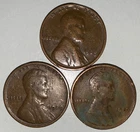 1929 P Lincoln Wheat Penny One Cent Coins Lot of 3