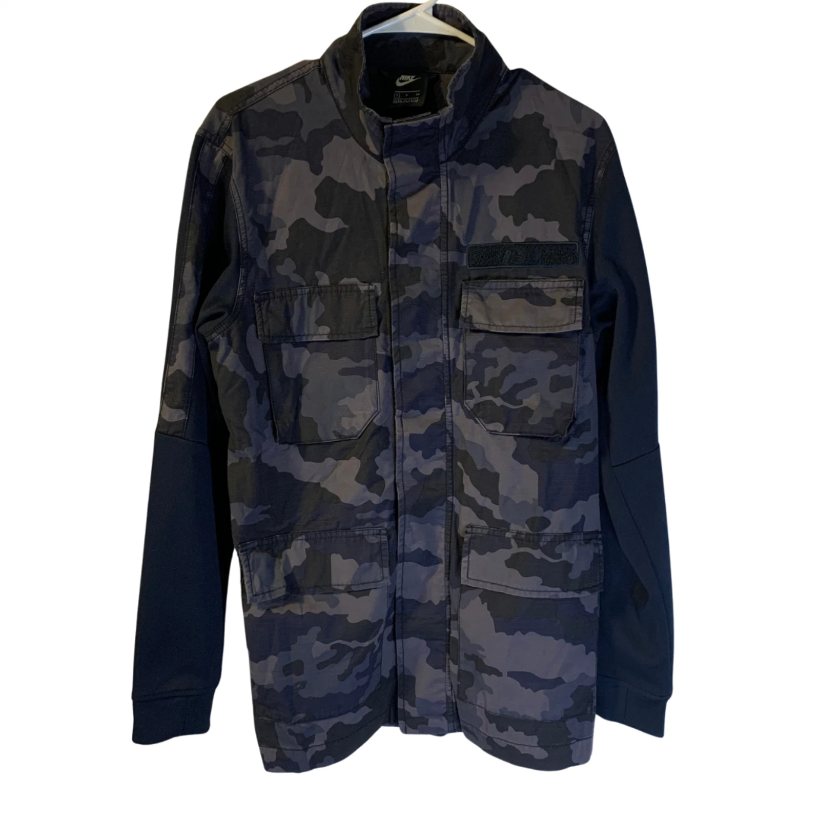 Nike Sportswear Men's Camo Jacket Size S Obsidian Streetwear NSW 2018 Snaps