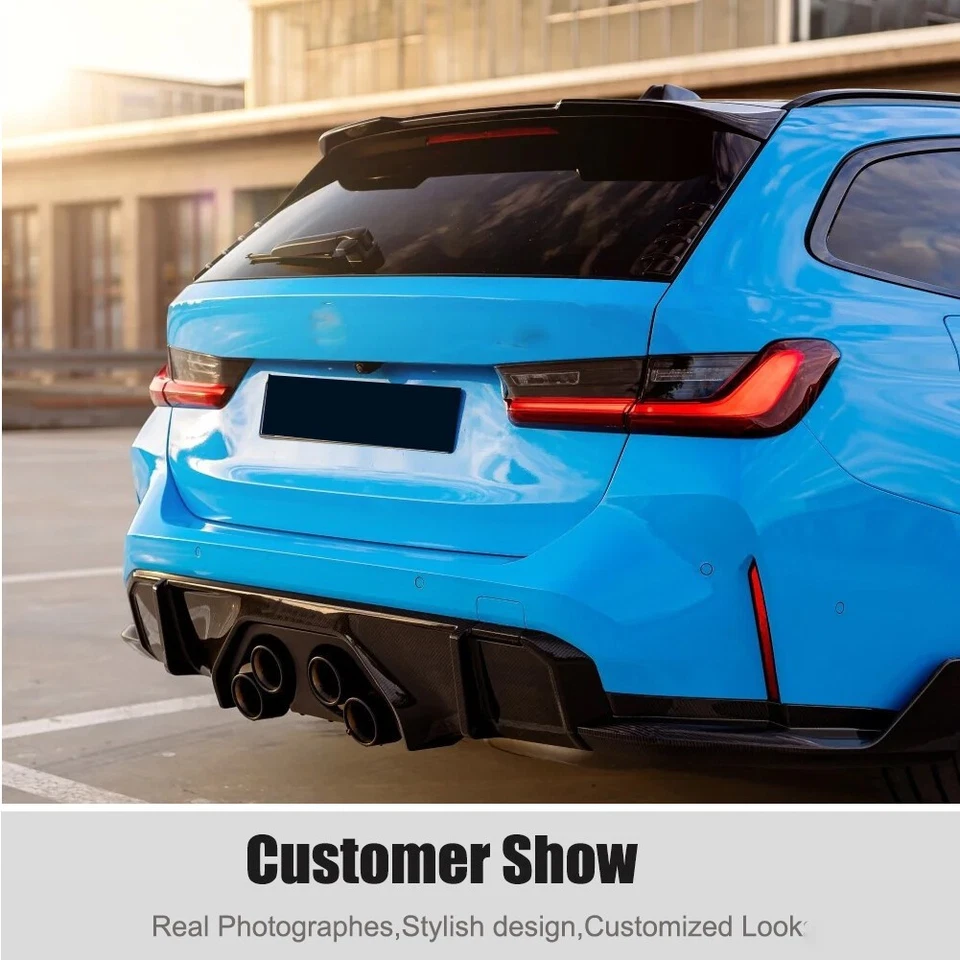 For BMW M3 G81 Estate 2021-2024 Real Carbon Rear Roof Spoiler Top Window Wing - Image 2 of 4