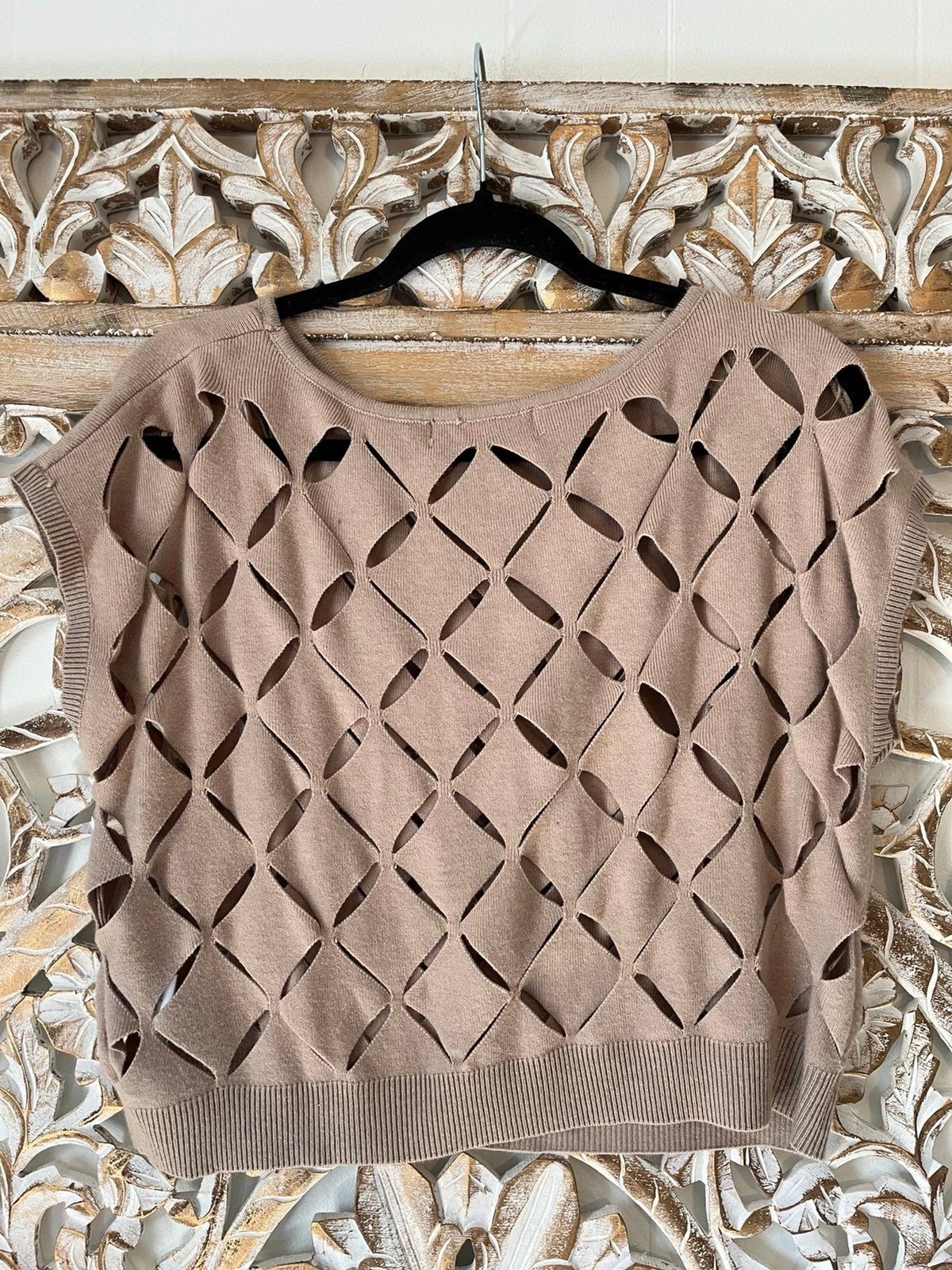 Anna Grace Patchwork Cut Out Size Small Vest - image 6