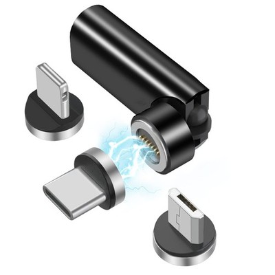 HESKUL 540° Rotate USB C Magnetic usb c magnetic adapter 540 rotate black 