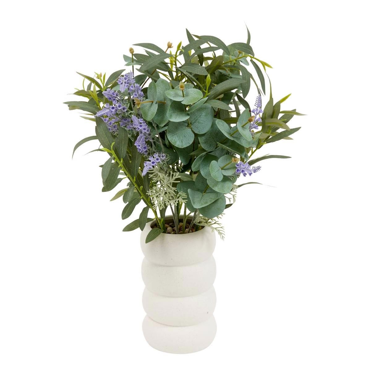 Composition Eucalyptus & Lavande Uda 66cm | Bouquet de fleurs artificielles intérieur