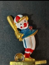 Spoontiques Pewter Gold Clown Baseball Bat Hat Crystal Ball Miniature Figurine