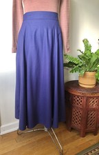 Vintage Geiger Of Austria Purple/ Blue Wool Midi Skirt, EU 40
