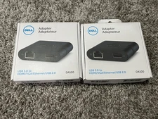 NEW (2 pack) Dell USB 3.0 to HDMI/VGA/Ethernet/USB 2.0 Universal Adapter DA100 