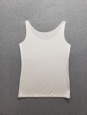 Uniqlo AIRism Women Tops S White Sleeveless Scoop Neck Smooth Casual Summer Fit
