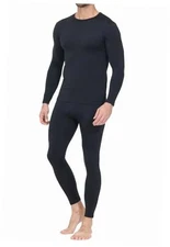Thermal Underwear for Men Long Johns Base Layer X-Large 26"Inseam Black