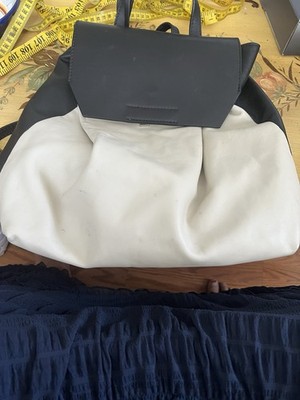 VintageGianni Chiarini Leather Backpack Two-Tone Black & Light Beige Italy
