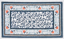 LEE HAND-PAINTED NEEDLEPOINT CANVAS - NEW - ORIENTAL FLORAL - 5.5" BY 9.5" NEW 