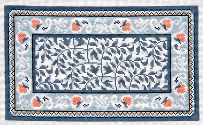 LEE HAND-PAINTED NEEDLEPOINT CANVAS - NEW - ORIENTAL FLORAL - 5.5'' BY 9.5'' NEW!