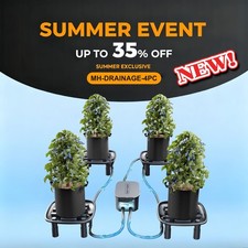 Mars Hydro Auto-Drainage System with 4-Pack Runoff Trays|Water Pump|Grow Bags
