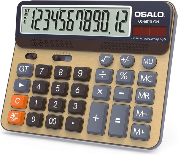Osalo Tischrechner 12-Stellig GroßE Tasten GroßEs Display Rechner OS-6815GN-image