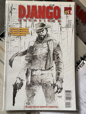 Django Unchained #1 2nd Print Jim Lee Sketch Variant 2013 Vertigo