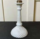 Vintage English Hobnail Milk Glass Lamp / oil lamp Base