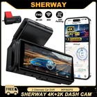 Dash Cam 4k Front Rear Car Cameras 3.69" Touch Screen Car DVR Built-in GPS ADAS