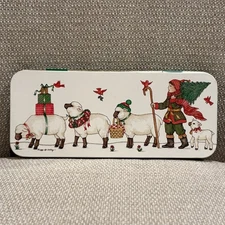 Keller-Charles of Philadelphia 🐑 Shepherd Sheep Hinged Christmas Tin 🎄England