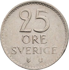 Schweden, K&ouml;nig Gustaf VI. Adolf&nbsp;(1950 - 1973), 25 &Ouml;re, 1965